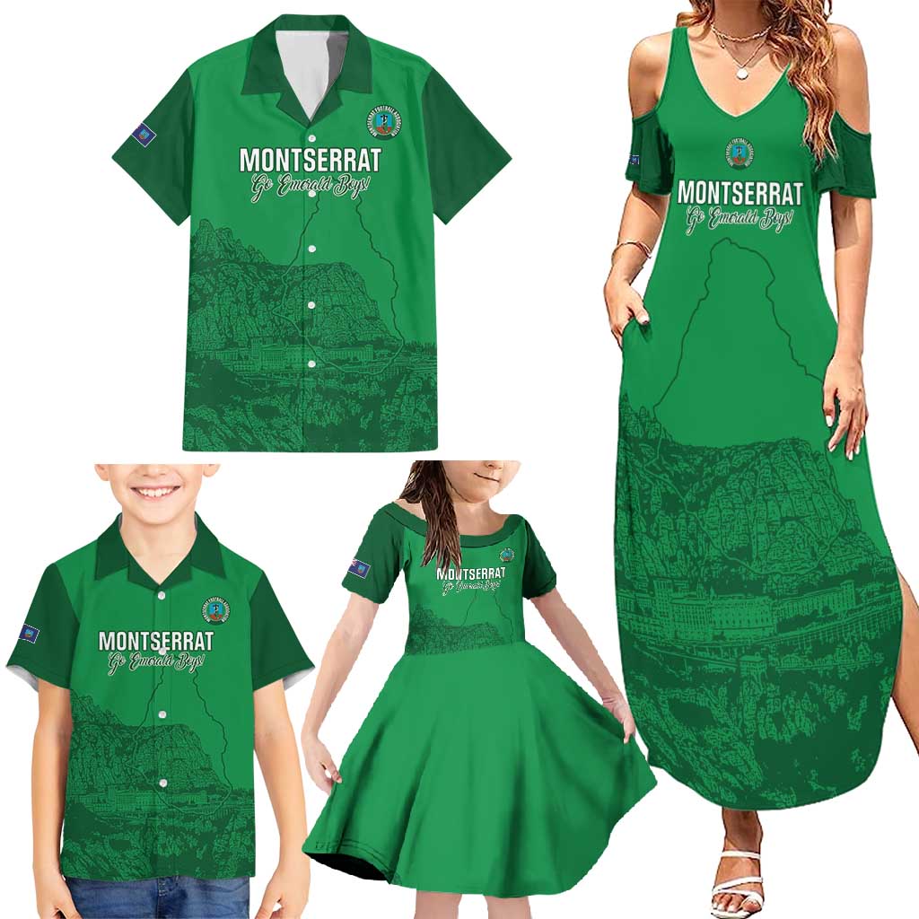 Custom Montserrat Football Family Matching Summer Maxi Dress and Hawaiian Shirt 2025 Go Emerald Boys