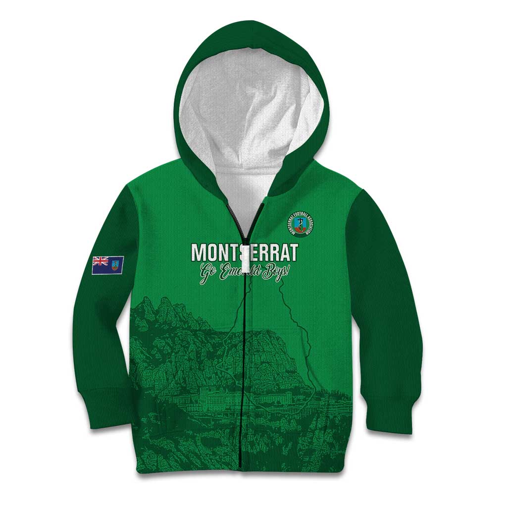 Custom Montserrat Football Kid Hoodie 2025 Go Emerald Boys