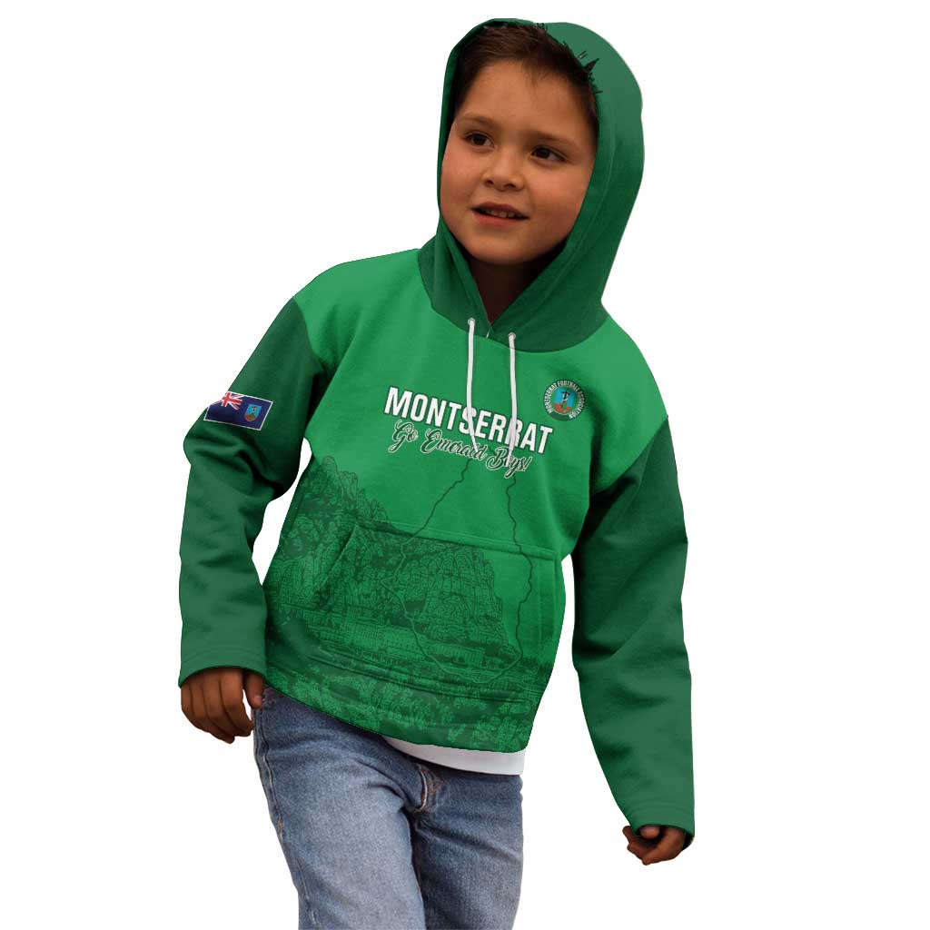 Custom Montserrat Football Kid Hoodie 2025 Go Emerald Boys