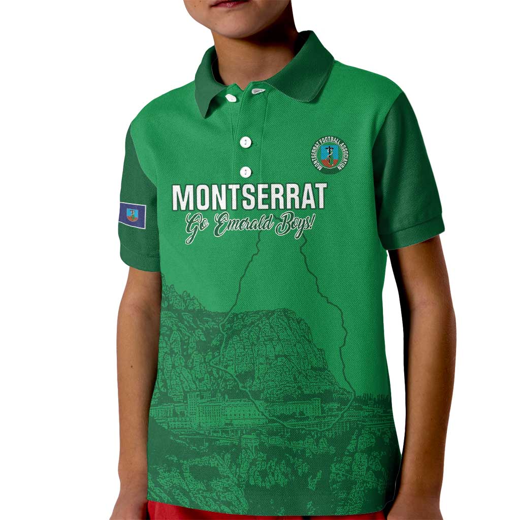 Custom Montserrat Football Kid Polo Shirt 2025 Go Emerald Boys