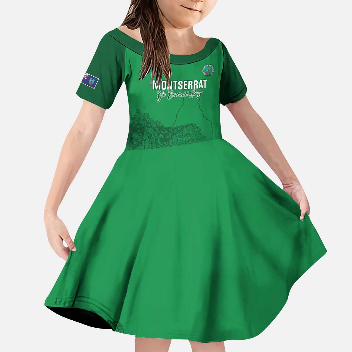 Custom Montserrat Football Kid Short Sleeve Dress 2025 Go Emerald Boys