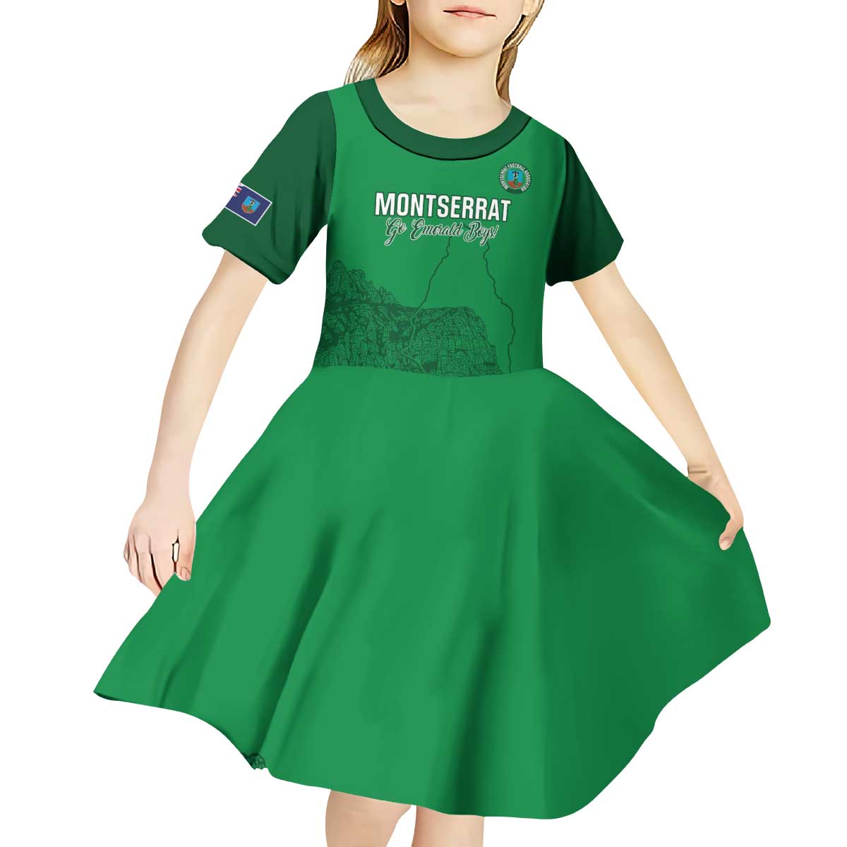 Custom Montserrat Football Kid Short Sleeve Dress 2025 Go Emerald Boys