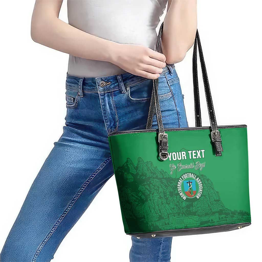 Custom Montserrat Football Leather Tote Bag 2025 Go Emerald Boys