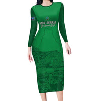 Custom Montserrat Football Long Sleeve Bodycon Dress 2025 Go Emerald Boys