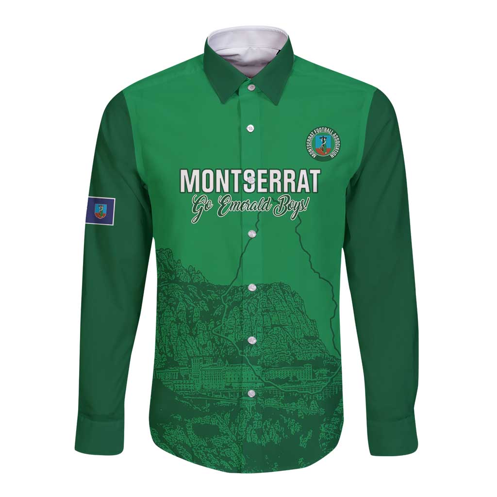 Custom Montserrat Football Long Sleeve Button Shirt 2025 Go Emerald Boys