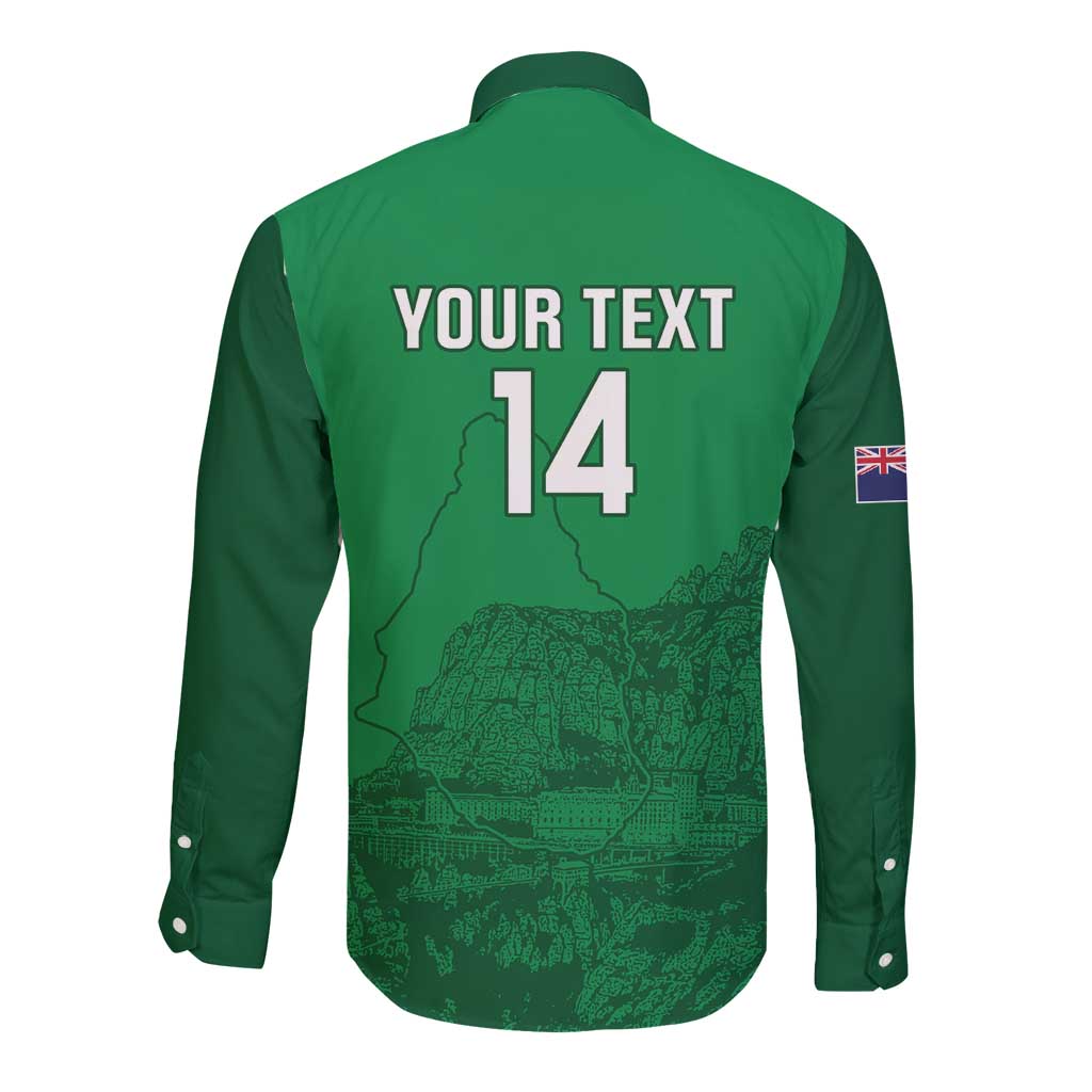 Custom Montserrat Football Long Sleeve Button Shirt 2025 Go Emerald Boys