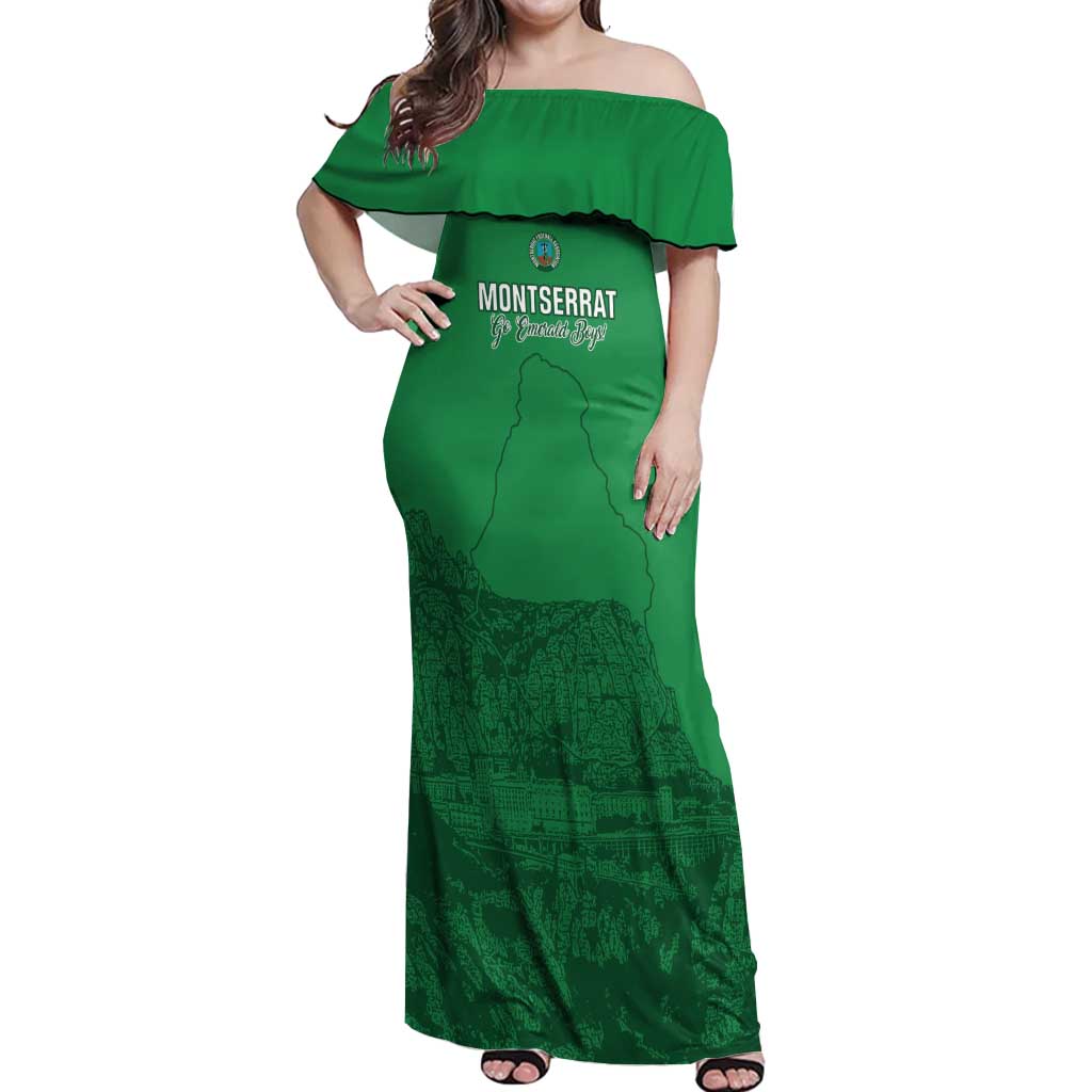 Custom Montserrat Football Off Shoulder Maxi Dress 2025 Go Emerald Boys