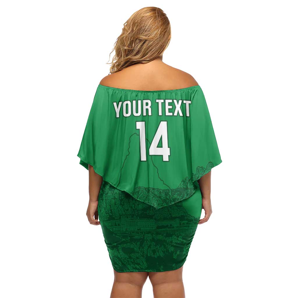 Custom Montserrat Football Off Shoulder Short Dress 2025 Go Emerald Boys