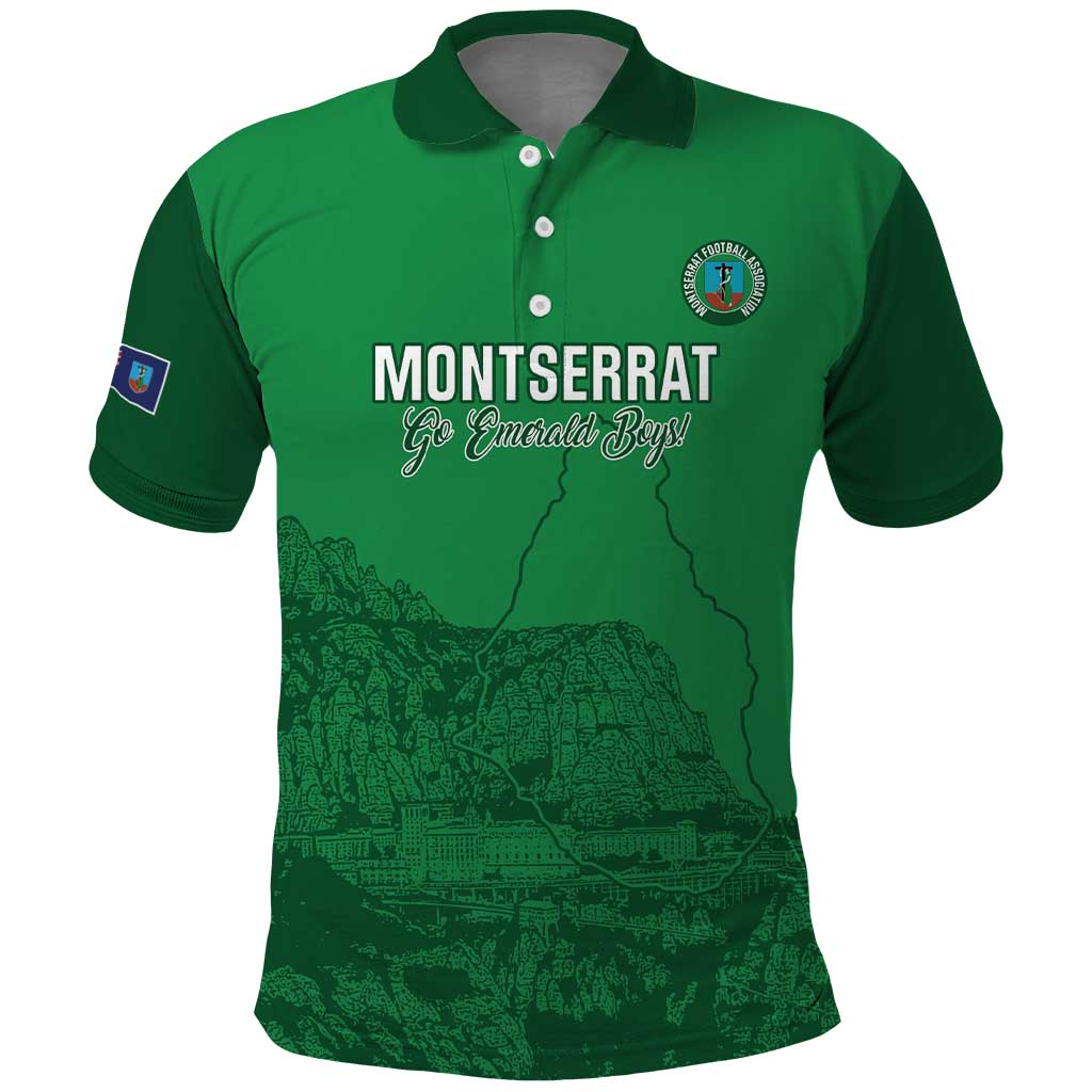 Custom Montserrat Football Polo Shirt 2025 Go Emerald Boys