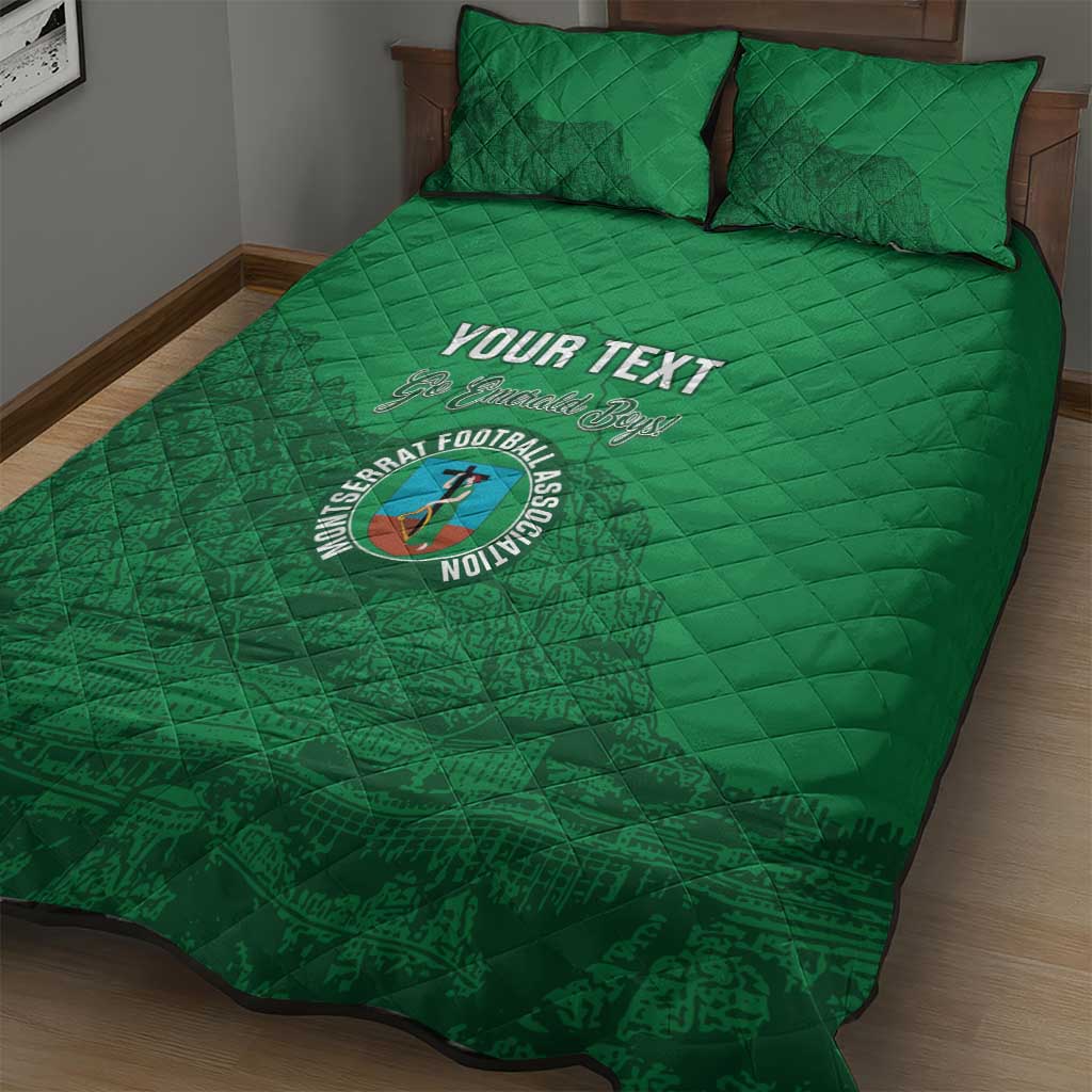 Custom Montserrat Football Quilt Bed Set 2025 Go Emerald Boys