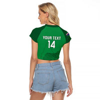 Custom Montserrat Football Raglan Cropped T Shirt 2025 Go Emerald Boys