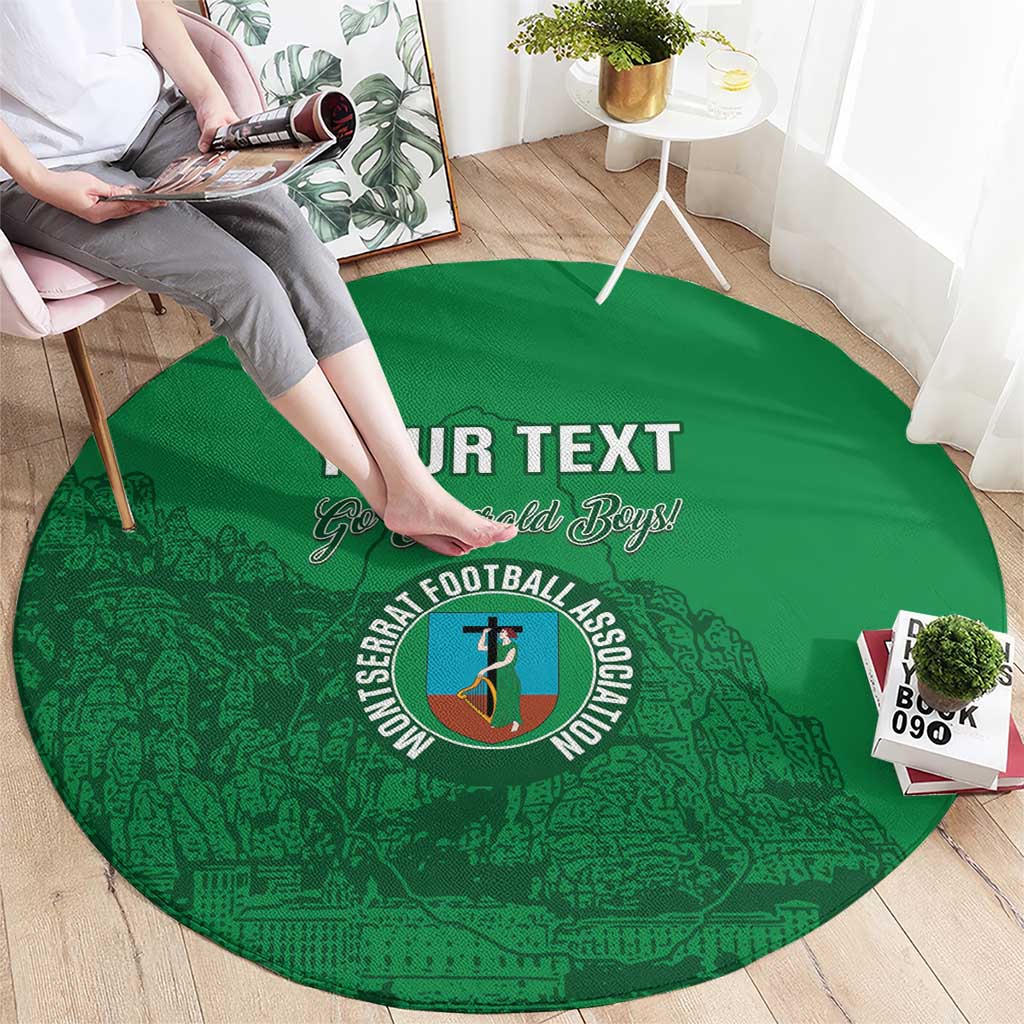 Custom Montserrat Football Round Carpet 2025 Go Emerald Boys