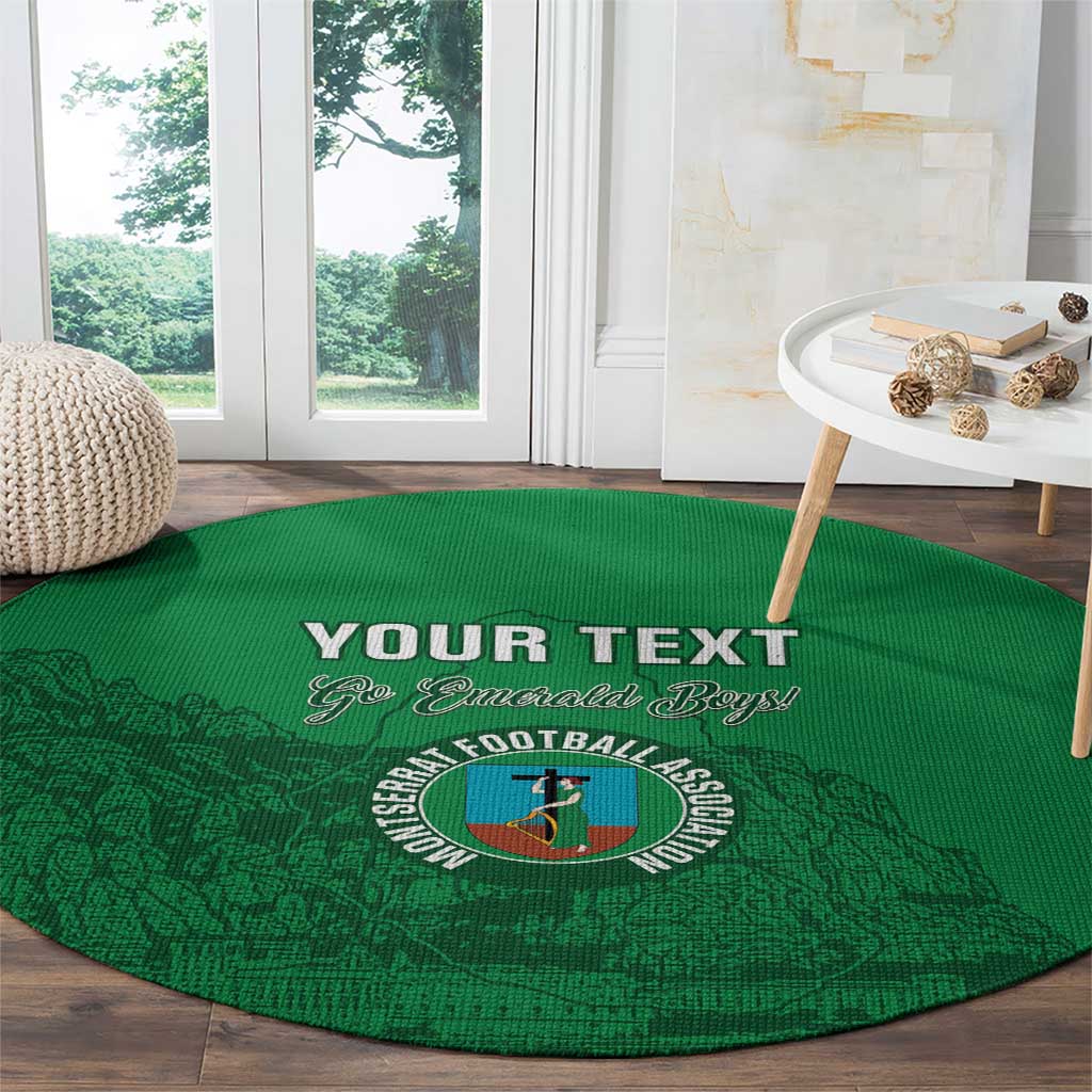 Custom Montserrat Football Round Carpet 2025 Go Emerald Boys