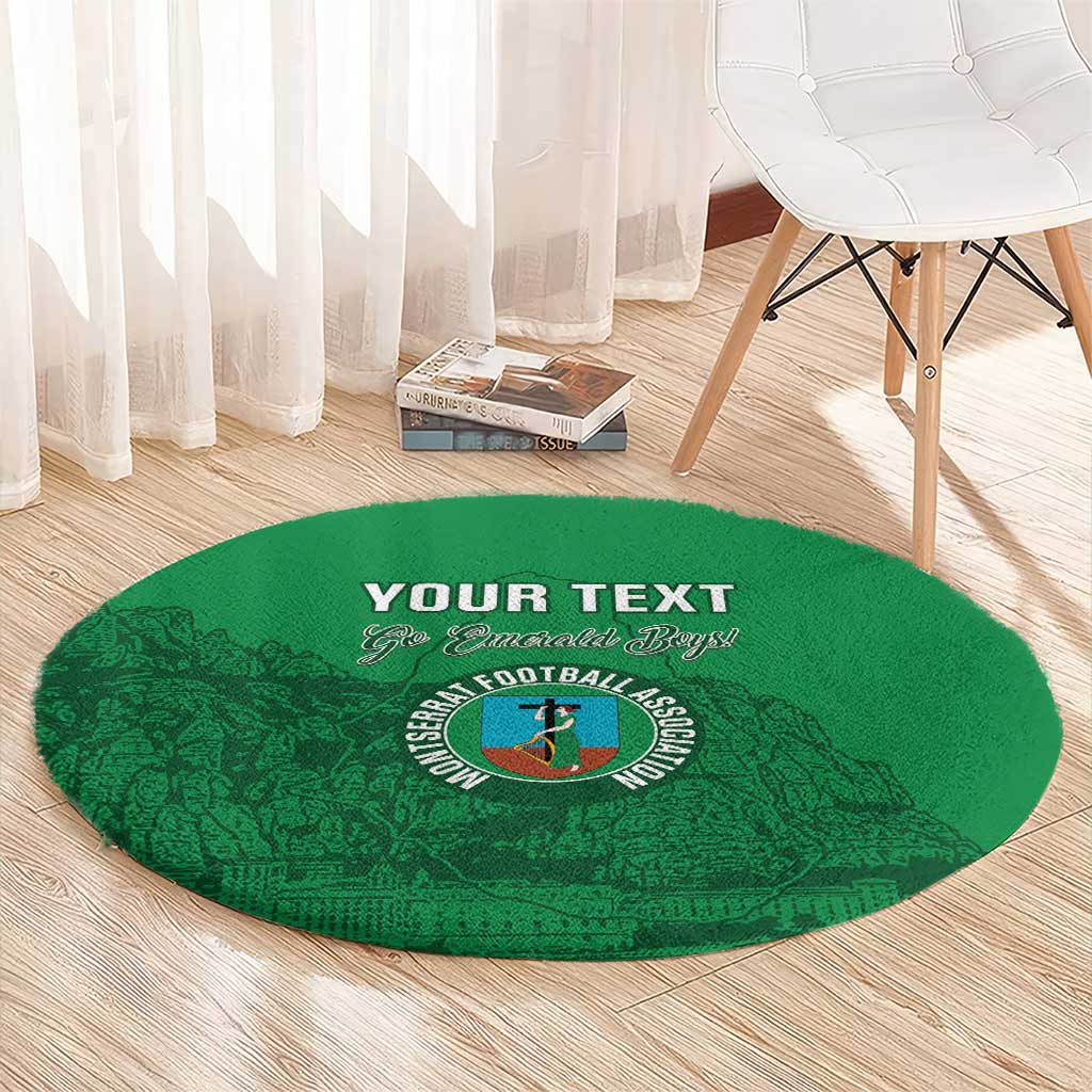 Custom Montserrat Football Round Carpet 2025 Go Emerald Boys