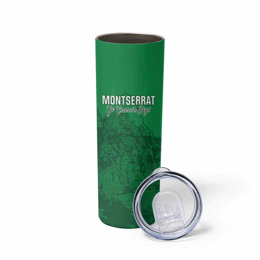 Custom Montserrat Football Skinny Tumbler 2025 Go Emerald Boys