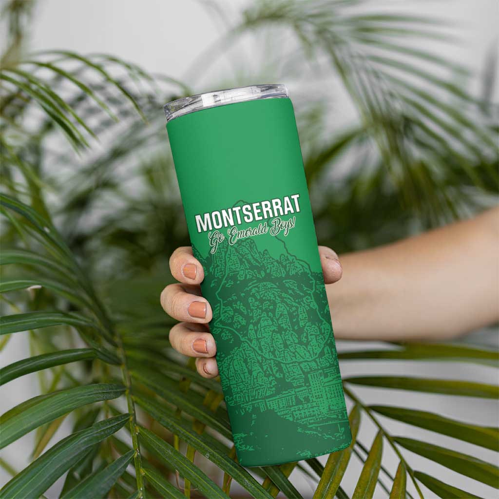 Custom Montserrat Football Skinny Tumbler 2025 Go Emerald Boys