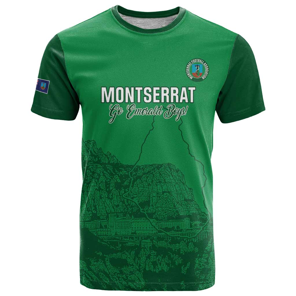 Custom Montserrat Football T Shirt 2025 Go Emerald Boys