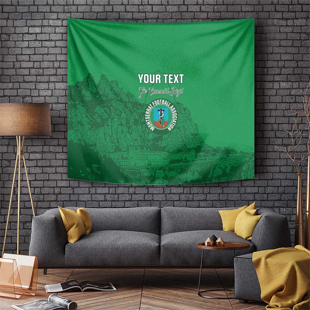 Custom Montserrat Football Tapestry 2025 Go Emerald Boys