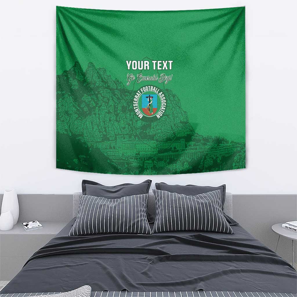 Custom Montserrat Football Tapestry 2025 Go Emerald Boys