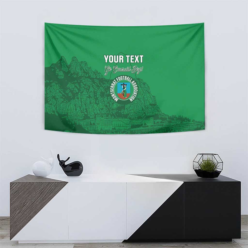Custom Montserrat Football Tapestry 2025 Go Emerald Boys