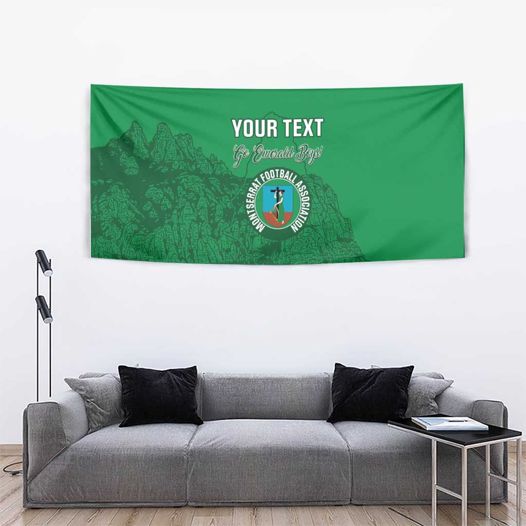 Custom Montserrat Football Tapestry 2025 Go Emerald Boys
