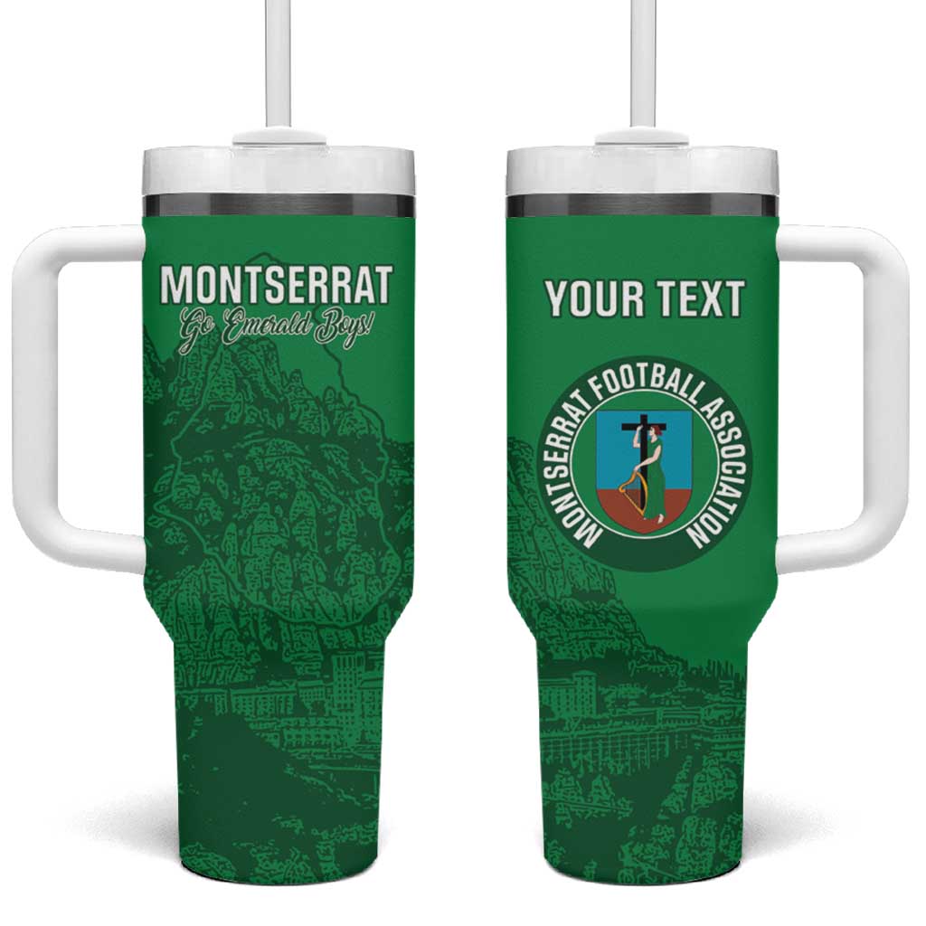 Custom Montserrat Football Tumbler With Handle 2025 Go Emerald Boys