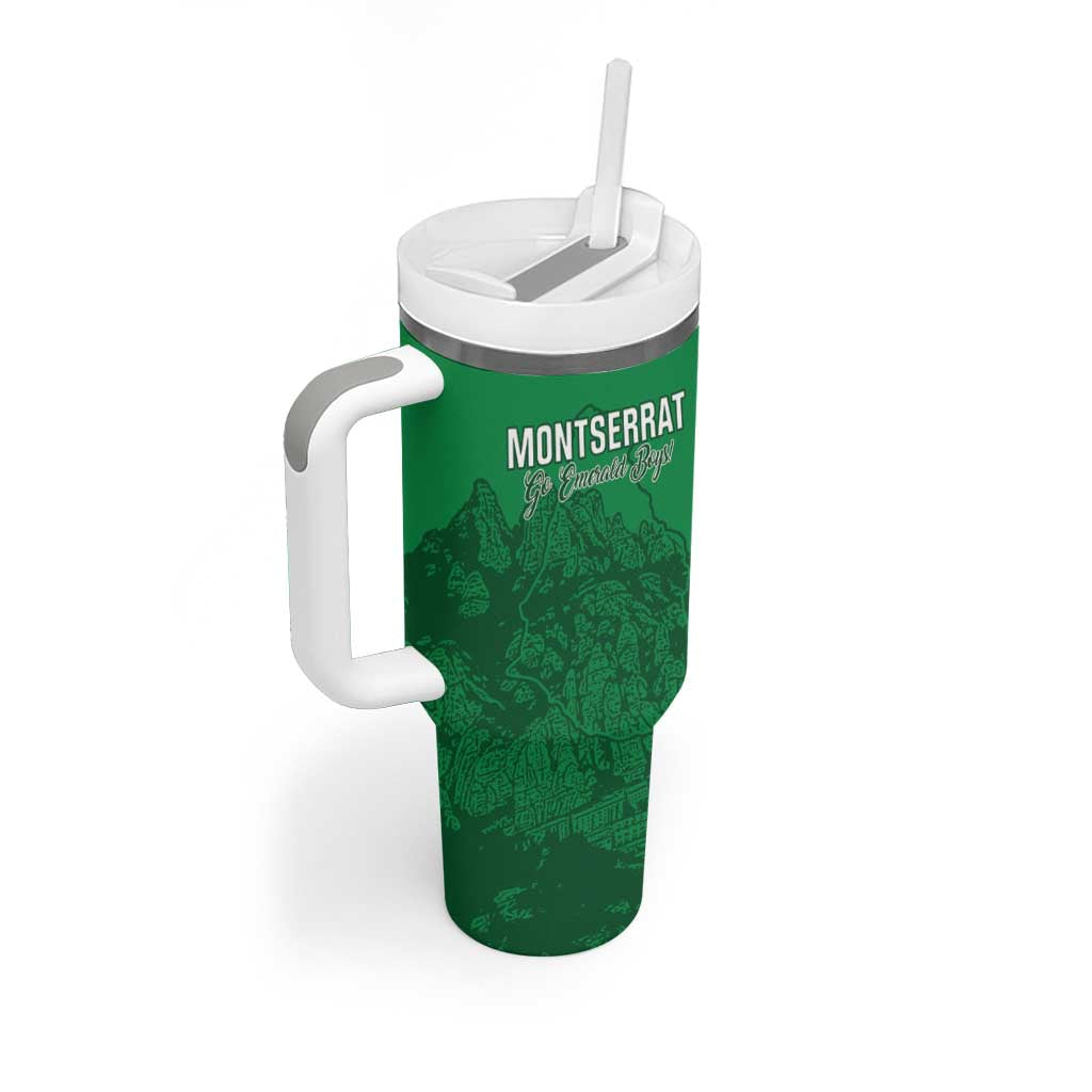Custom Montserrat Football Tumbler With Handle 2025 Go Emerald Boys