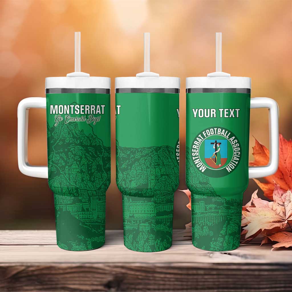 Custom Montserrat Football Tumbler With Handle 2025 Go Emerald Boys