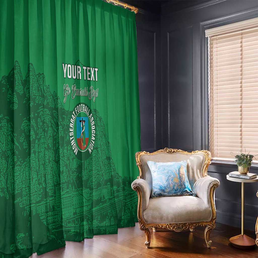Custom Montserrat Football Window Curtain 2025 Go Emerald Boys