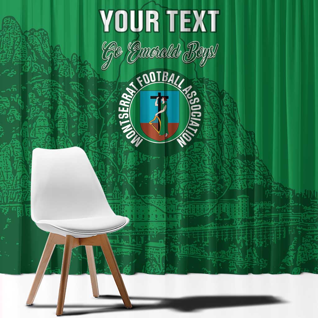 Custom Montserrat Football Window Curtain 2025 Go Emerald Boys