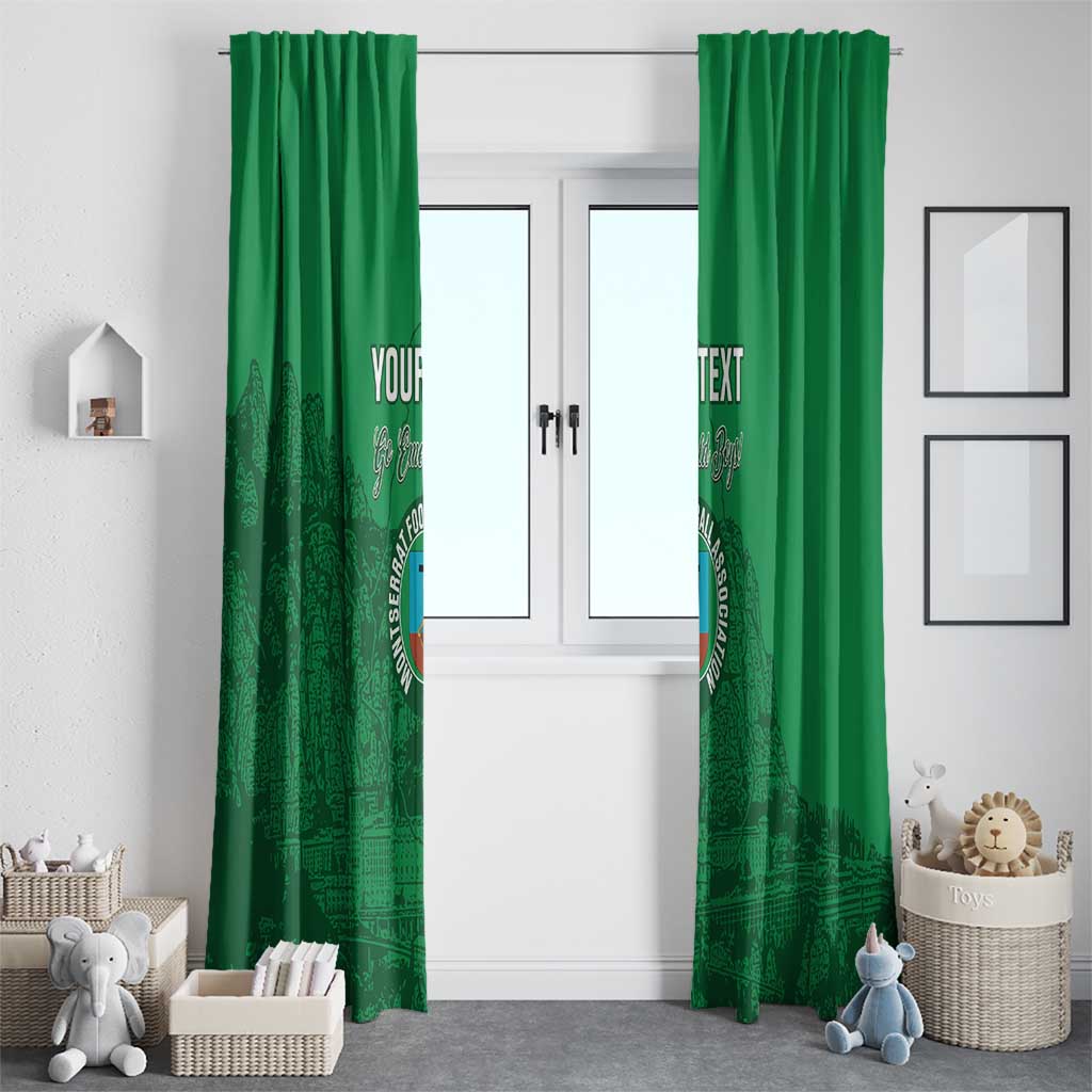 Custom Montserrat Football Window Curtain 2025 Go Emerald Boys