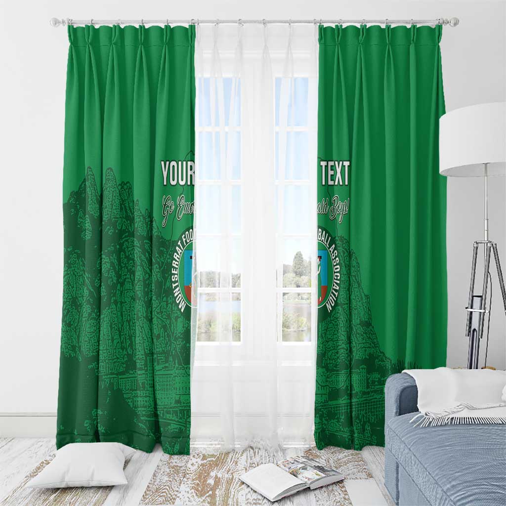 Custom Montserrat Football Window Curtain 2025 Go Emerald Boys