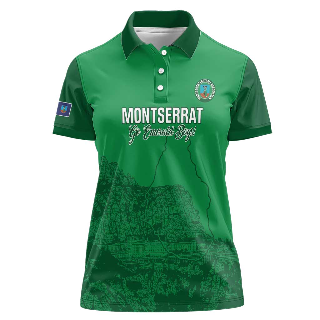Custom Montserrat Football Women Polo Shirt 2025 Go Emerald Boys