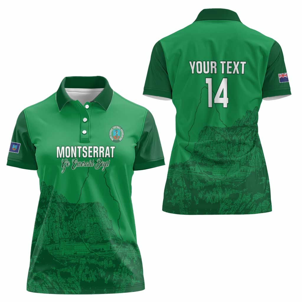 Custom Montserrat Football Women Polo Shirt 2025 Go Emerald Boys