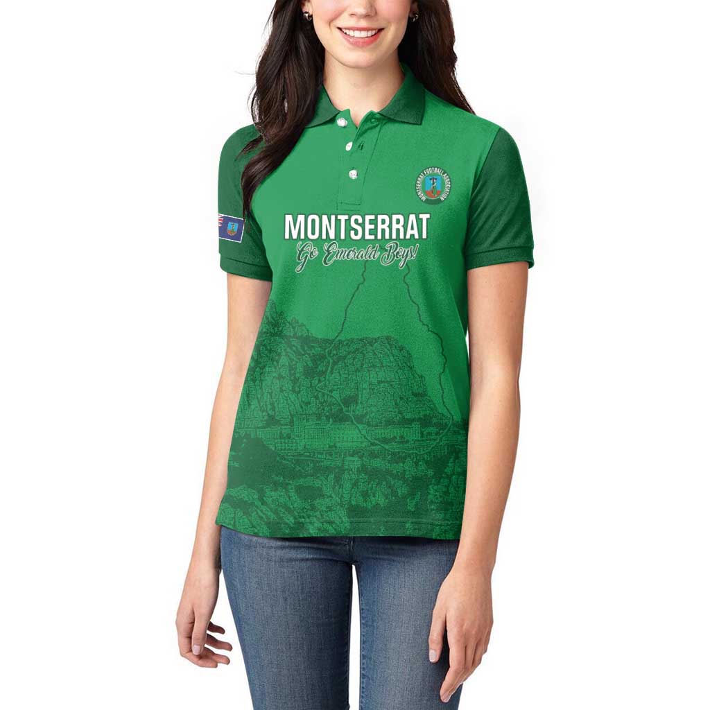 Custom Montserrat Football Women Polo Shirt 2025 Go Emerald Boys