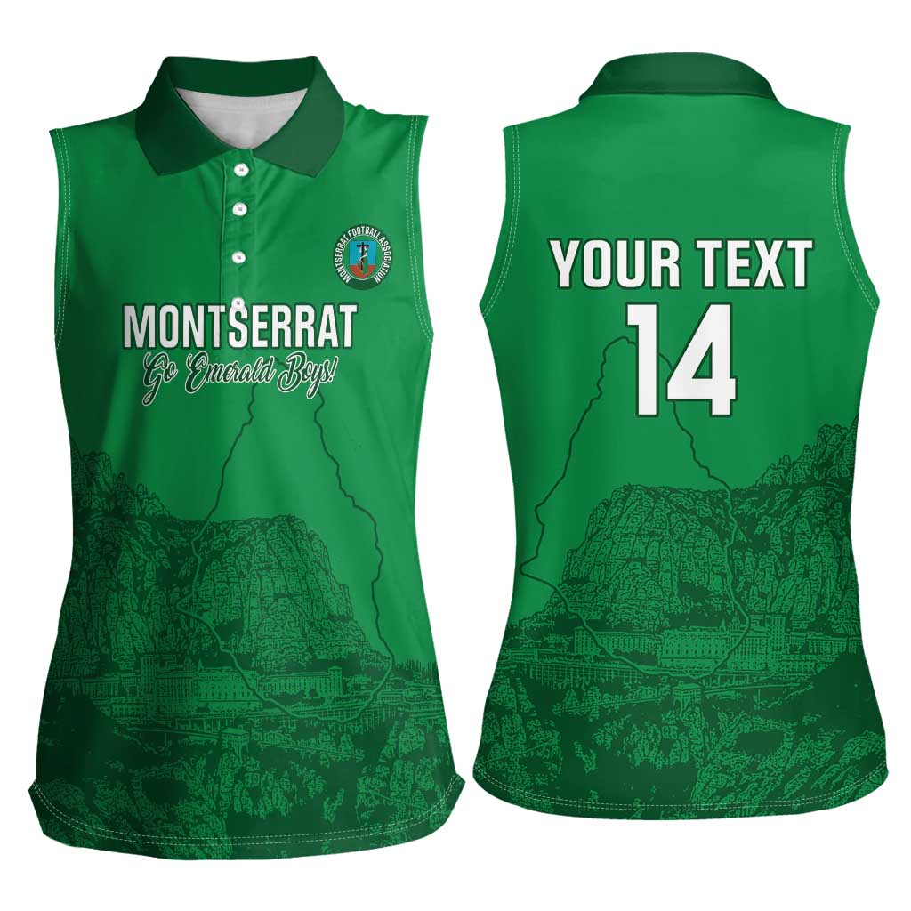 Custom Montserrat Football Women Sleeveless Polo Shirt 2025 Go Emerald Boys