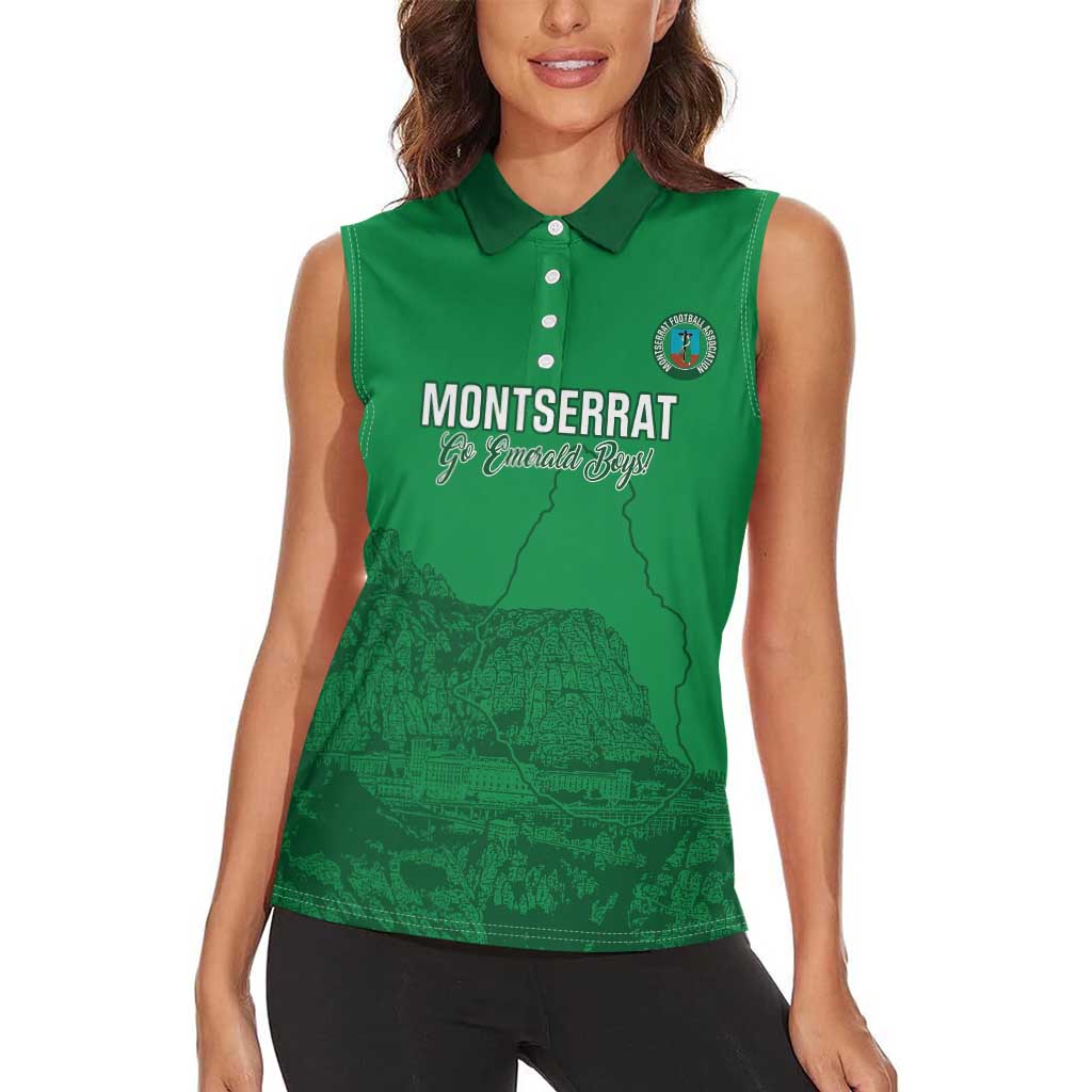 Custom Montserrat Football Women Sleeveless Polo Shirt 2025 Go Emerald Boys