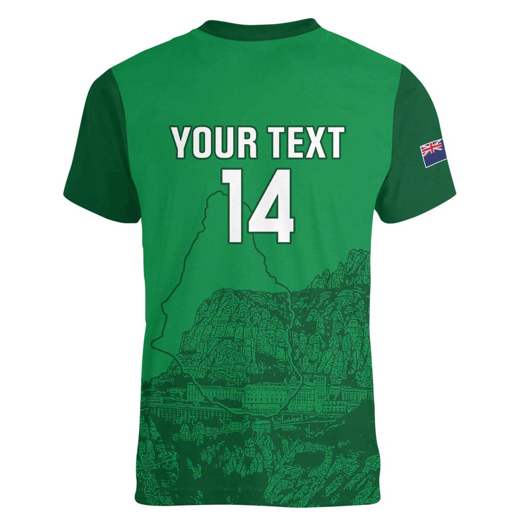 Custom Montserrat Football Women V-Neck T-Shirt 2025 Go Emerald Boys