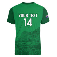 Custom Montserrat Football Women V-Neck T-Shirt 2025 Go Emerald Boys