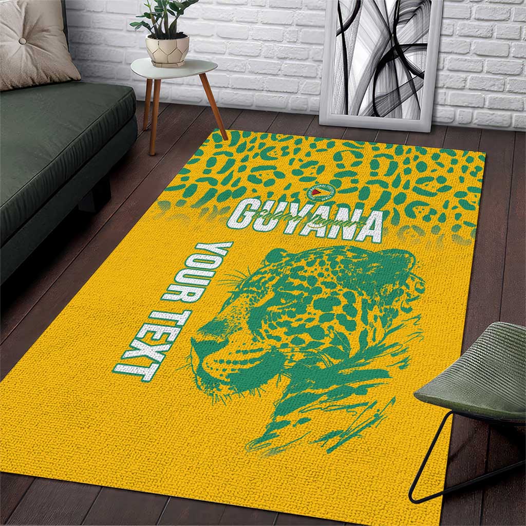 Custom Guyana Football Area Rug 2025 Go Golden Jaguars