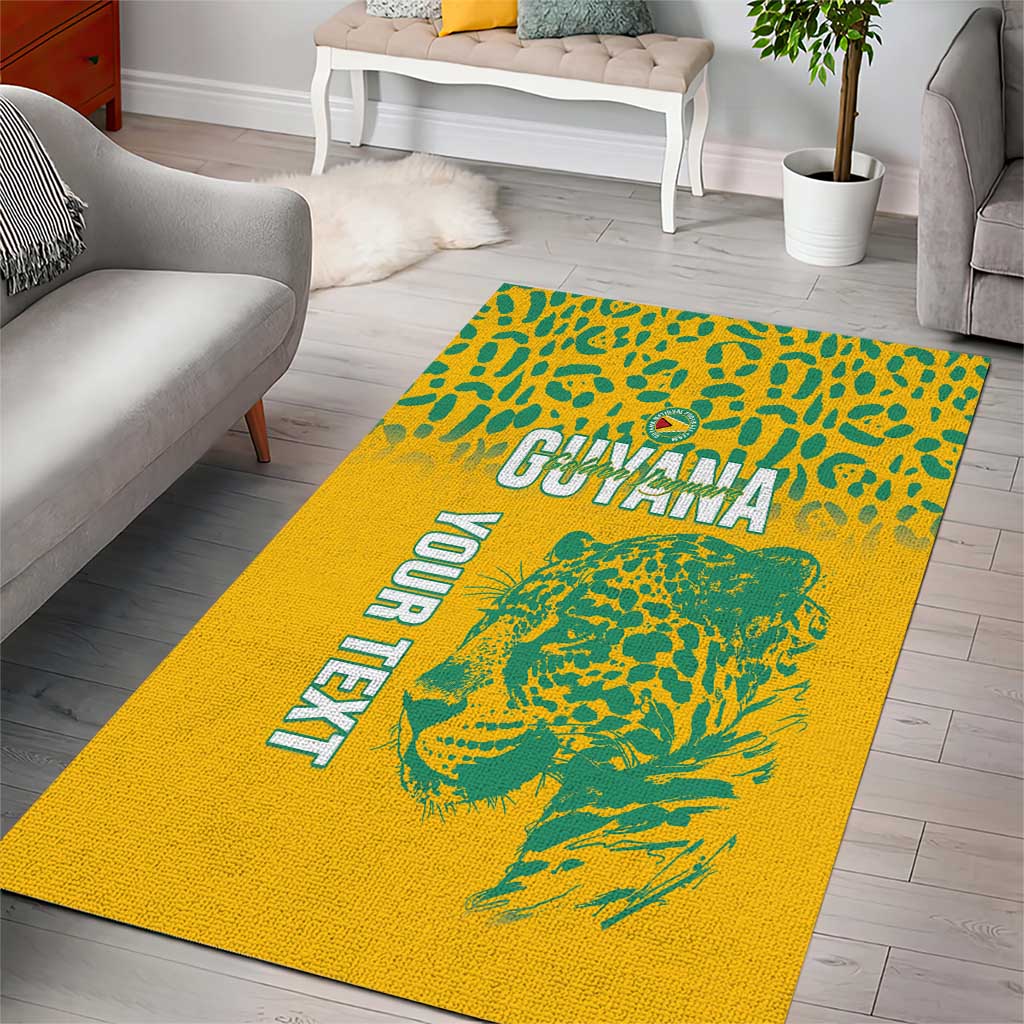 Custom Guyana Football Area Rug 2025 Go Golden Jaguars