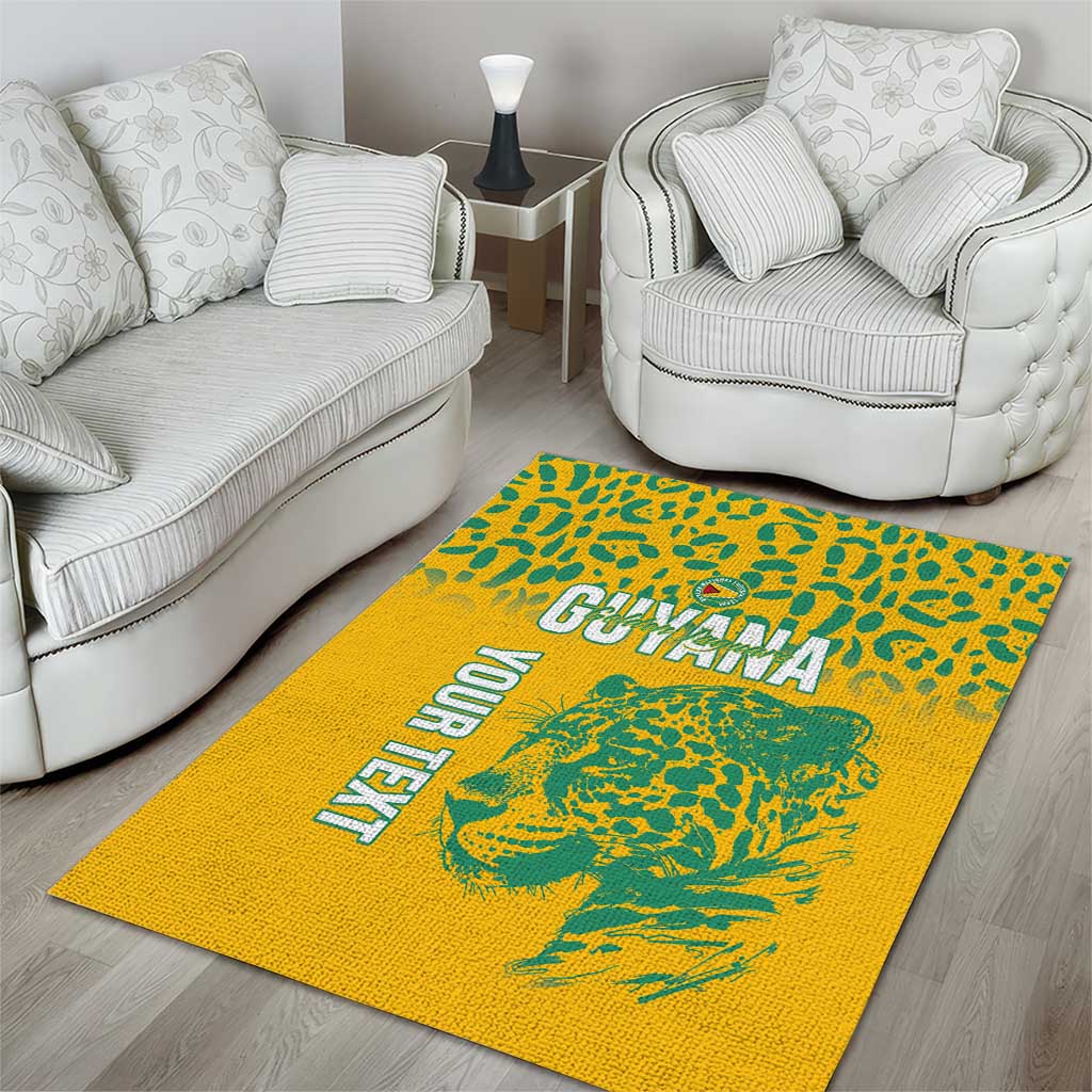 Custom Guyana Football Area Rug 2025 Go Golden Jaguars