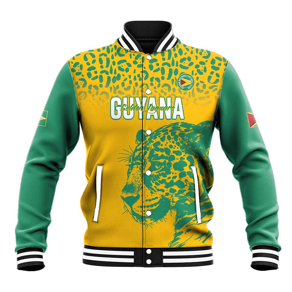 Custom Guyana Football Baseball Jacket 2025 Go Golden Jaguars