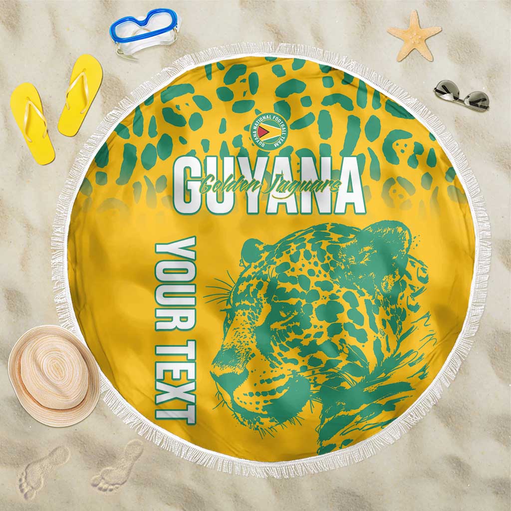 Custom Guyana Football Beach Blanket 2025 Go Golden Jaguars