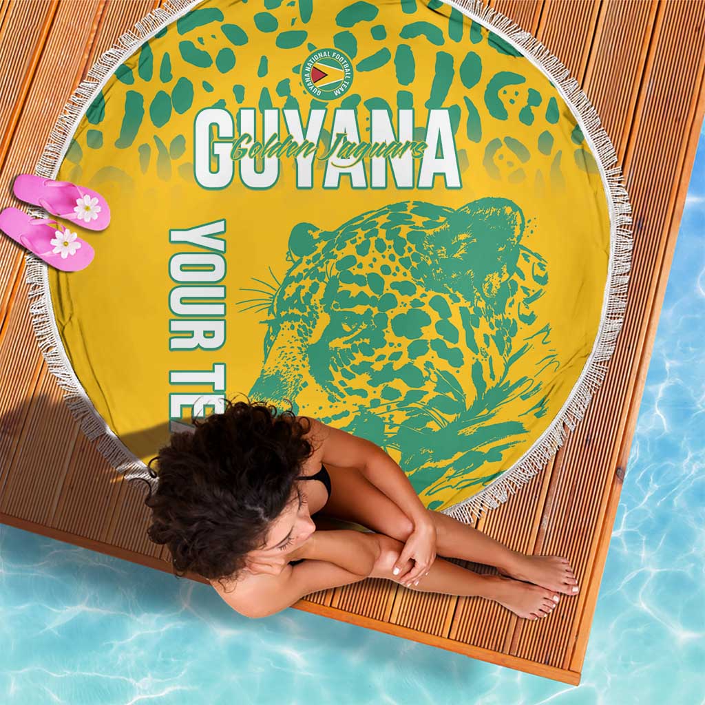 Custom Guyana Football Beach Blanket 2025 Go Golden Jaguars