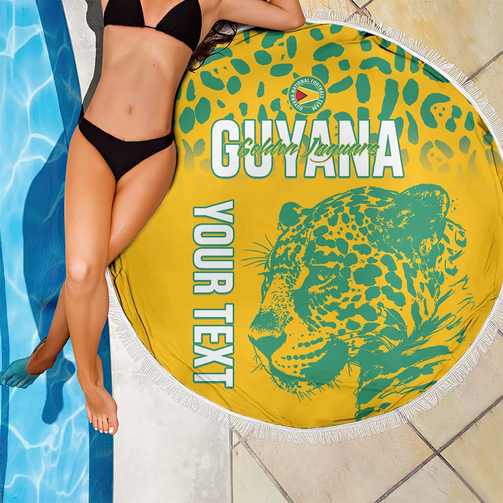 Custom Guyana Football Beach Blanket 2025 Go Golden Jaguars