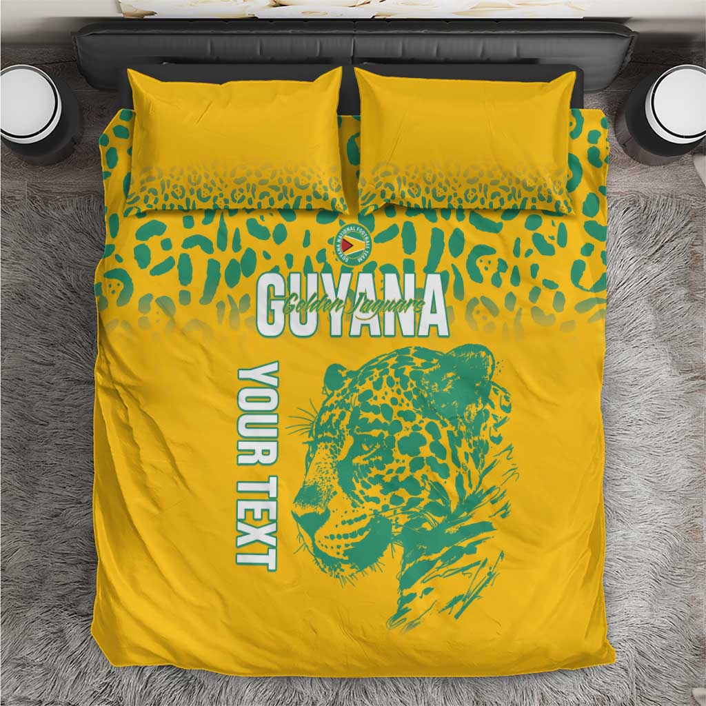 Custom Guyana Football Bedding Set 2025 Go Golden Jaguars