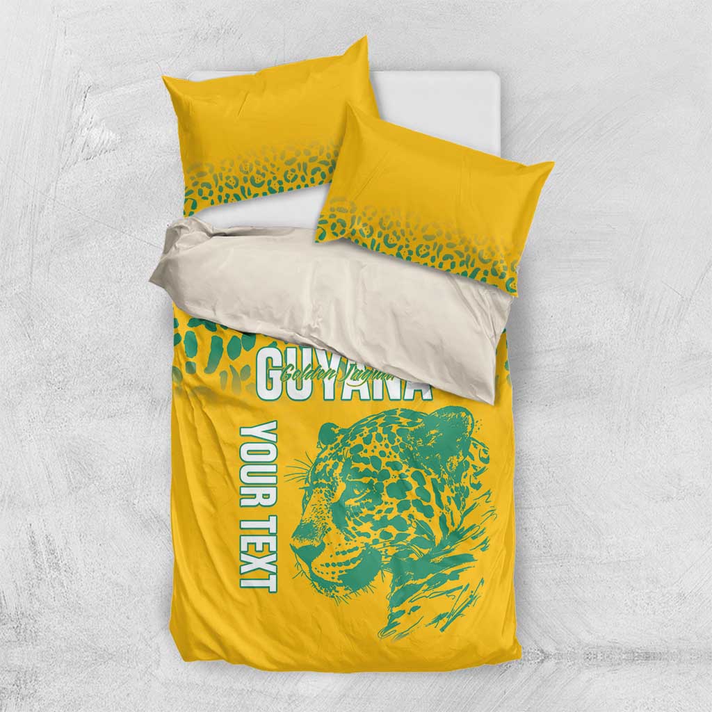 Custom Guyana Football Bedding Set 2025 Go Golden Jaguars