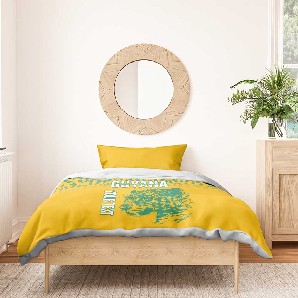 Custom Guyana Football Bedding Set 2025 Go Golden Jaguars