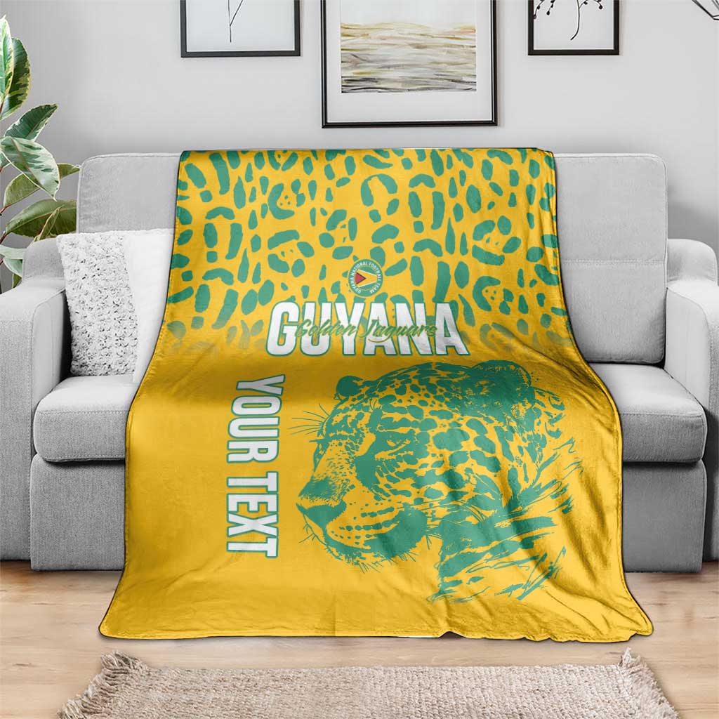 Custom Guyana Football Blanket 2025 Go Golden Jaguars